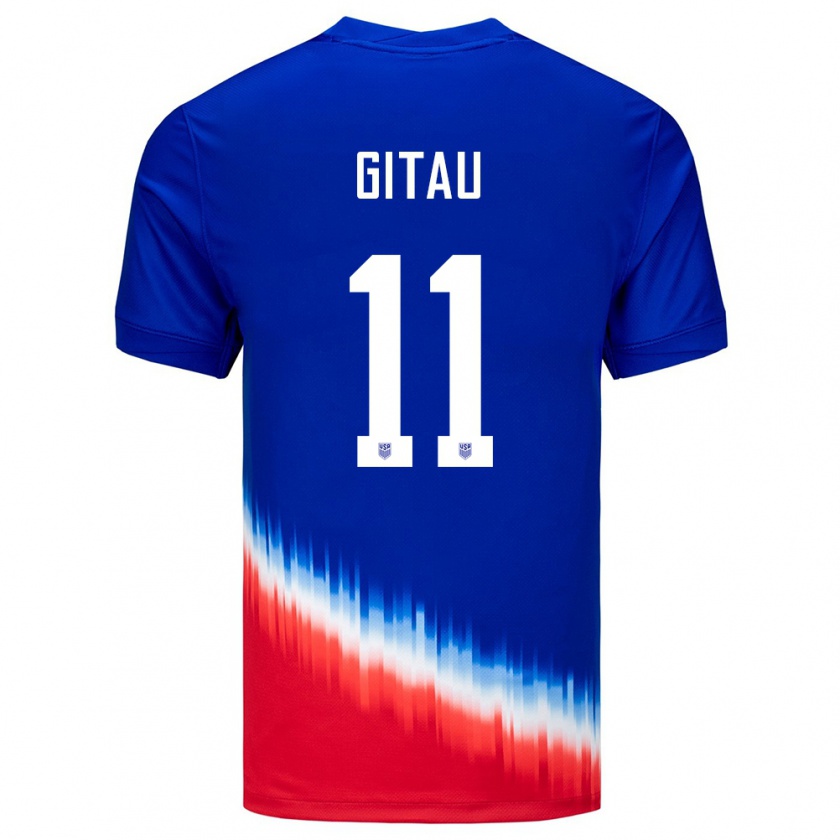 Kandiny Bambino Maglia Stati Uniti Andre Gitau #11 Blu Kit Gara Away 24-26 Maglietta