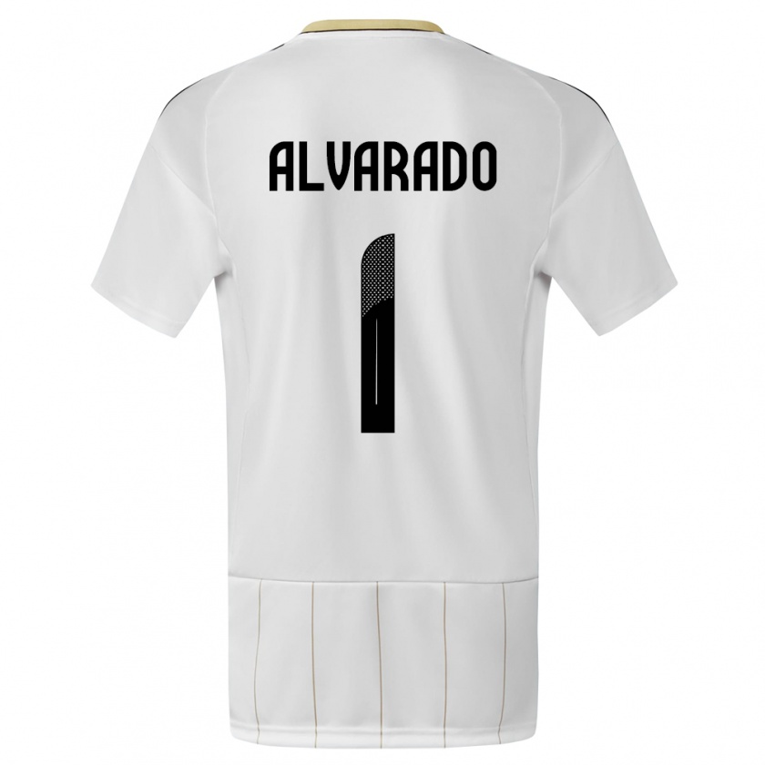 Kandiny Bambino Maglia Costa Rica Esteban Alvarado #1 Bianco Kit Gara Away 24-26 Maglietta