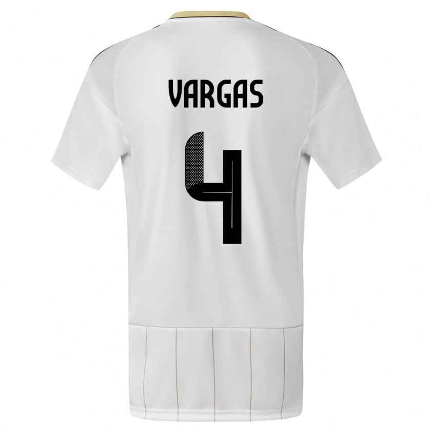 Kandiny Kinderen Costa Rica Juan Pablo Vargas #4 Wit Uitshirt Uittenue 24-26 T-Shirt