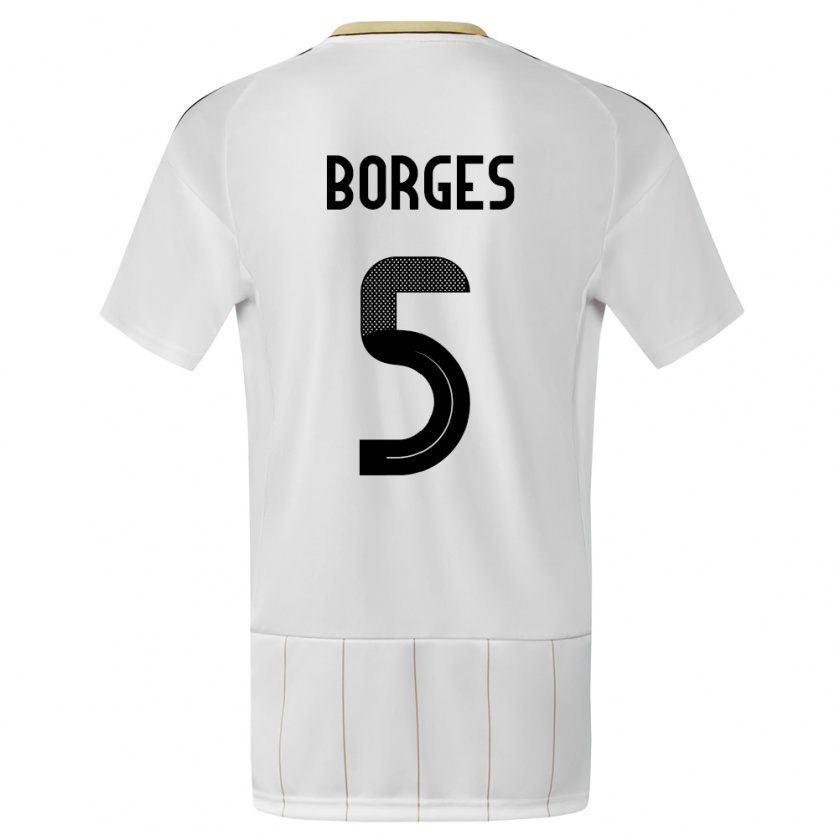 Kandiny Bambino Maglia Costa Rica Celso Borges #5 Bianco Kit Gara Away 24-26 Maglietta