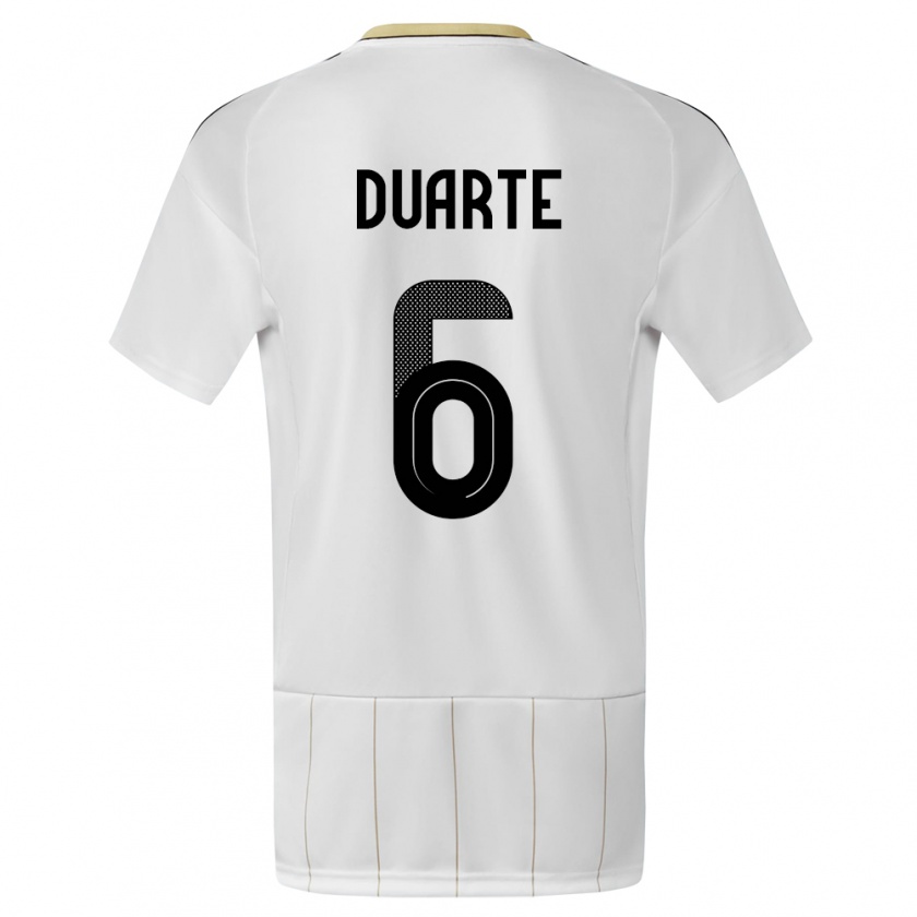 Kandiny Kinderen Costa Rica Oscar Duarte #6 Wit Uitshirt Uittenue 24-26 T-Shirt België