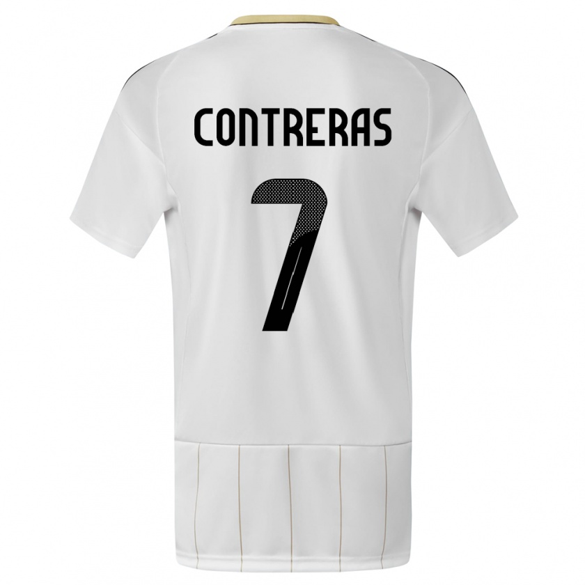 Kandiny Kinder Costa Rica Anthony Contreras #7 Weiß Auswärtstrikot Trikot 24-26 T-Shirt Österreich