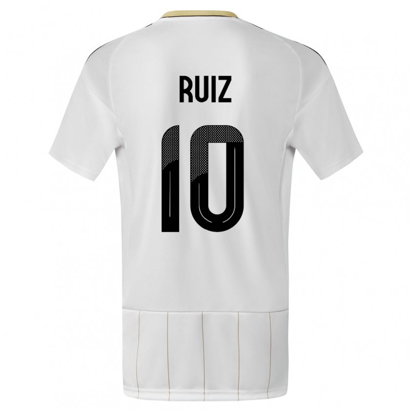 Kandiny Kinderen Costa Rica Bryan Ruiz #10 Wit Uitshirt Uittenue 24-26 T-Shirt België