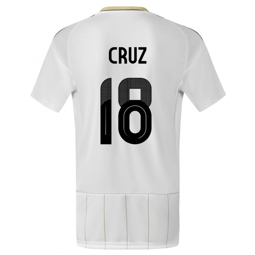 Kandiny Niño Camiseta Costa Rica Aaron Cruz #18 Blanco 2ª Equipación 24-26 La Camisa