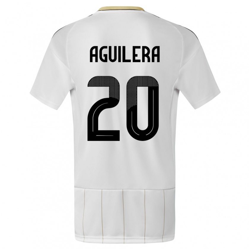 Kandiny Bambino Maglia Costa Rica Brandon Aguilera #20 Bianco Kit Gara Away 24-26 Maglietta