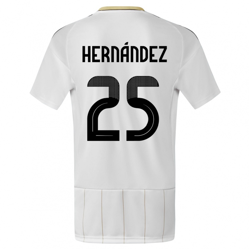 Kandiny Bambino Maglia Costa Rica Anthony Hernandez #25 Bianco Kit Gara Away 24-26 Maglietta