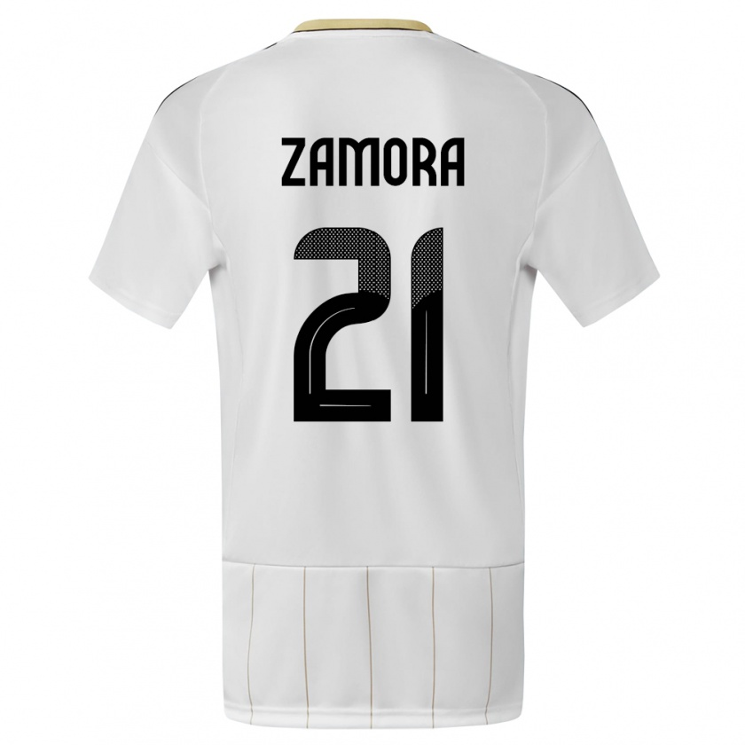 Kandiny Bambino Maglia Costa Rica Alvaro Zamora #21 Bianco Kit Gara Away 24-26 Maglietta