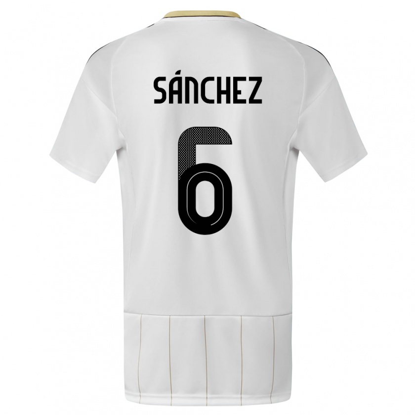 Kandiny Bambino Maglia Costa Rica Carol Sanchez #6 Bianco Kit Gara Away 24-26 Maglietta