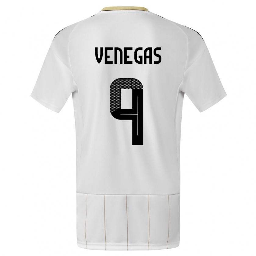 Kandiny Bambino Maglia Costa Rica Carolina Venegas #9 Bianco Kit Gara Away 24-26 Maglietta