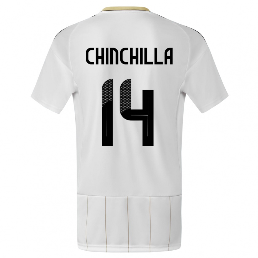 Kandiny Kinderen Costa Rica Priscila Chinchilla #14 Wit Uitshirt Uittenue 24-26 T-Shirt België