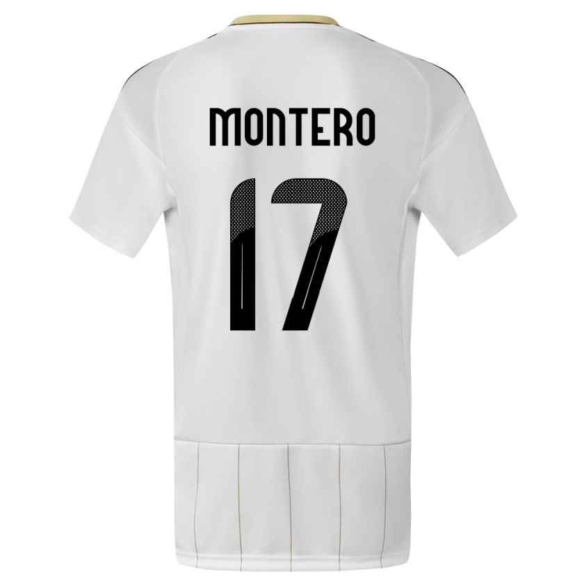 Kandiny Kinderen Costa Rica Michelle Montero #17 Wit Uitshirt Uittenue 24-26 T-Shirt