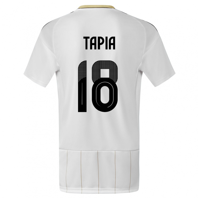 Kandiny Bambino Maglia Costa Rica Priscilla Tapia #18 Bianco Kit Gara Away 24-26 Maglietta