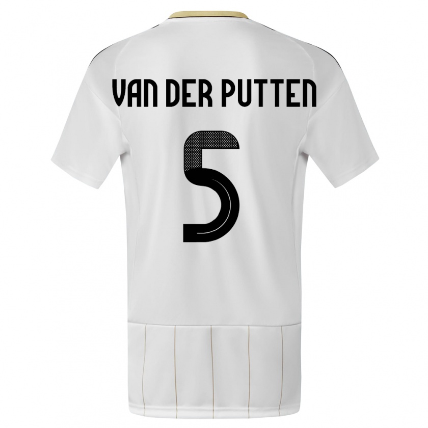 Kandiny Bambino Maglia Costa Rica Santiago Van Der Putten #5 Bianco Kit Gara Away 24-26 Maglietta