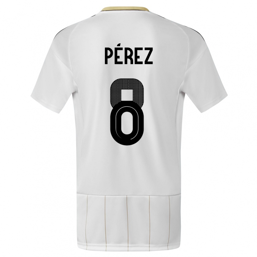 Kandiny Kinderen Costa Rica Creichel Perez #8 Wit Uitshirt Uittenue 24-26 T-Shirt