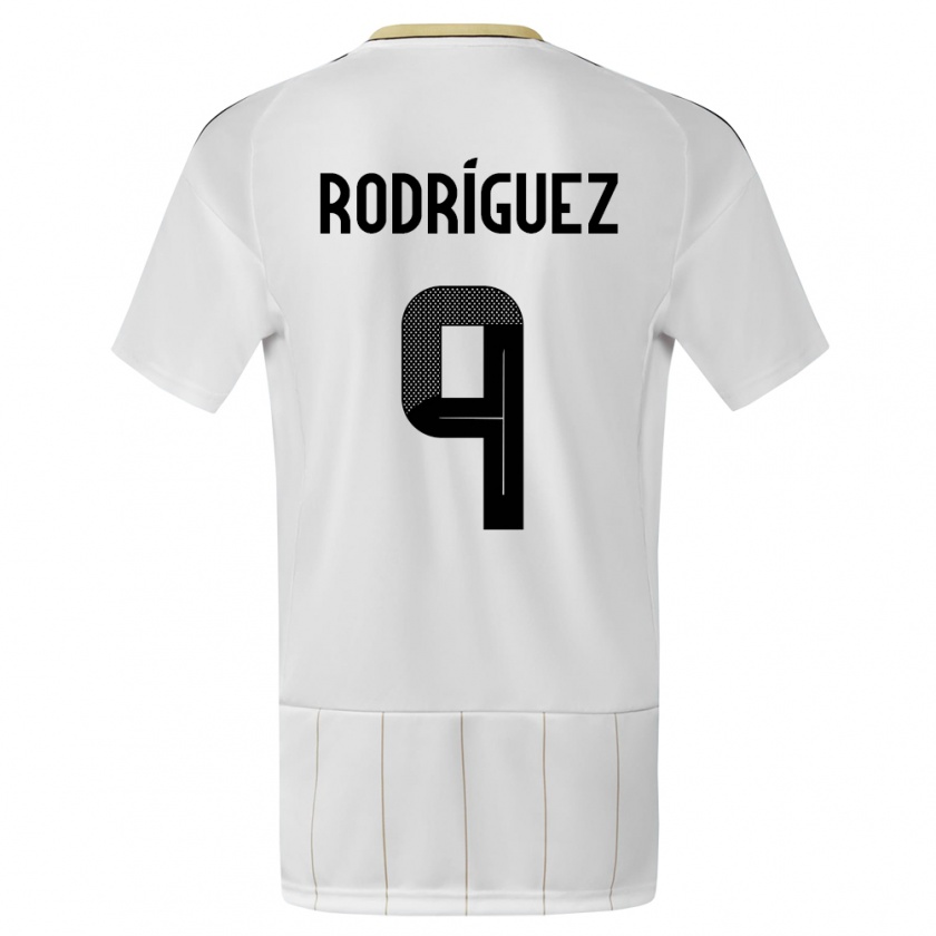 Kandiny Bambino Maglia Costa Rica Doryan Rodriguez #9 Bianco Kit Gara Away 24-26 Maglietta