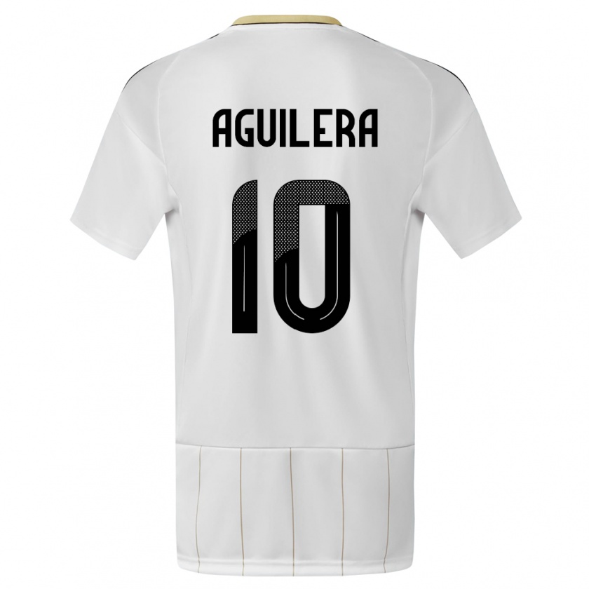 Kandiny Kinder Costa Rica Brandon Aguilera #10 Weiß Auswärtstrikot Trikot 24-26 T-Shirt Österreich