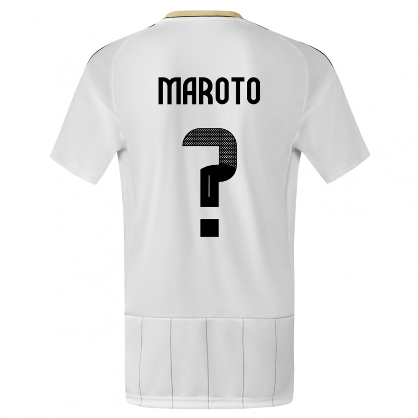 Kandiny Bambino Maglia Costa Rica Victor Maroto #0 Bianco Kit Gara Away 24-26 Maglietta