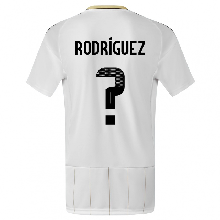 Kandiny Bambino Maglia Costa Rica Bradley Rodriguez #0 Bianco Kit Gara Away 24-26 Maglietta