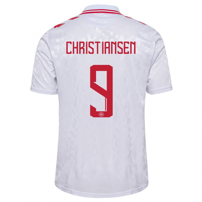 Kandiny Kinder Dänemark Nanna Christiansen #9 Weiß Auswärtstrikot Trikot 24-26 T-Shirt Österreich