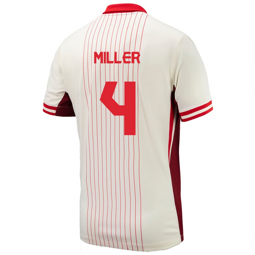 Kandiny Niño Camiseta Canadá Kamal Miller #4 Blanco 2ª Equipación 24-26 La Camisa