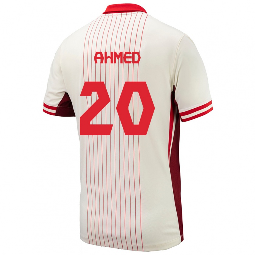 Kandiny Niño Camiseta Canadá Ali Ahmed #20 Blanco 2ª Equipación 24-26 La Camisa