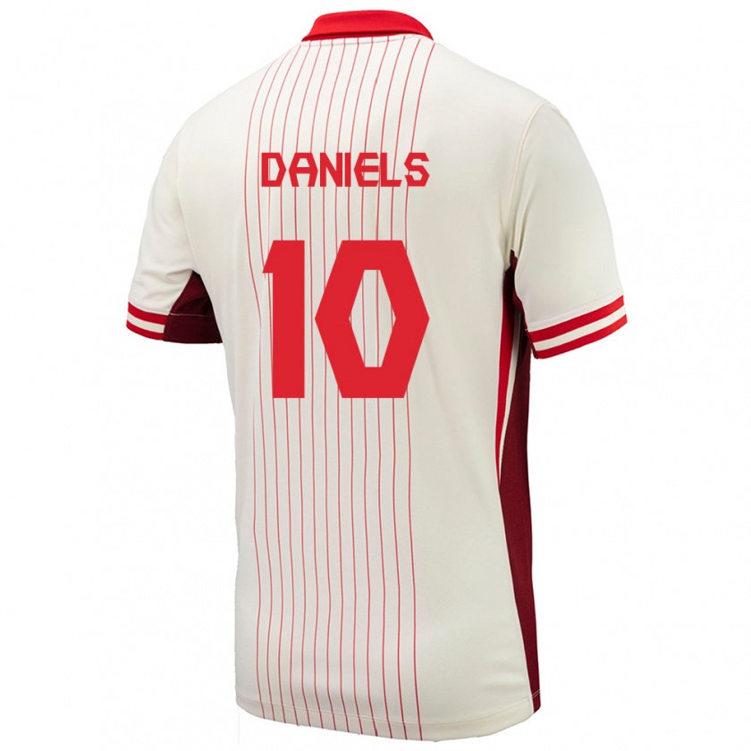 Kandiny Niño Camiseta Canadá Aidan Daniels #10 Blanco 2ª Equipación 24-26 La Camisa