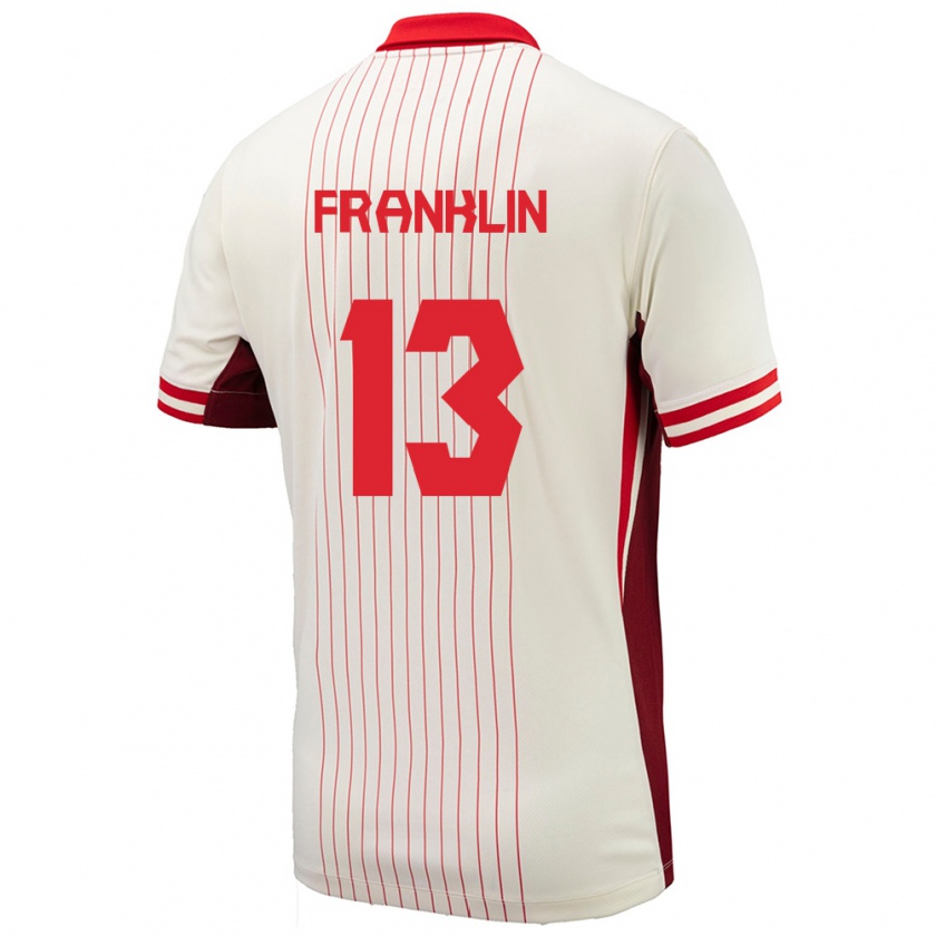 Kandiny Niño Camiseta Canadá Kobe Franklin #13 Blanco 2ª Equipación 24-26 La Camisa