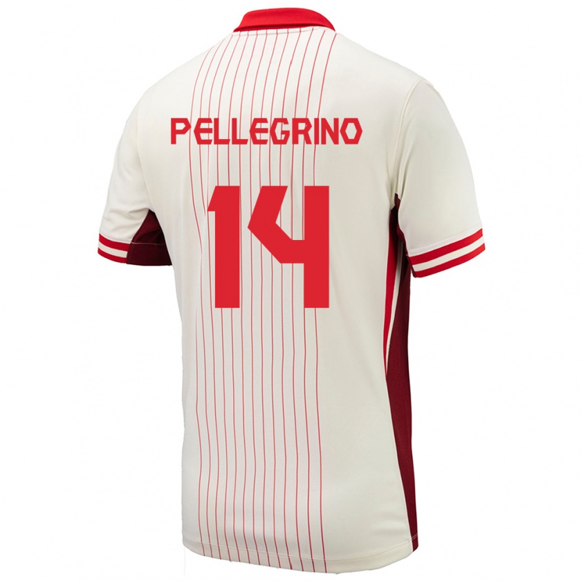 Kandiny Niño Camiseta Canadá Gabriel Pellegrino #14 Blanco 2ª Equipación 24-26 La Camisa