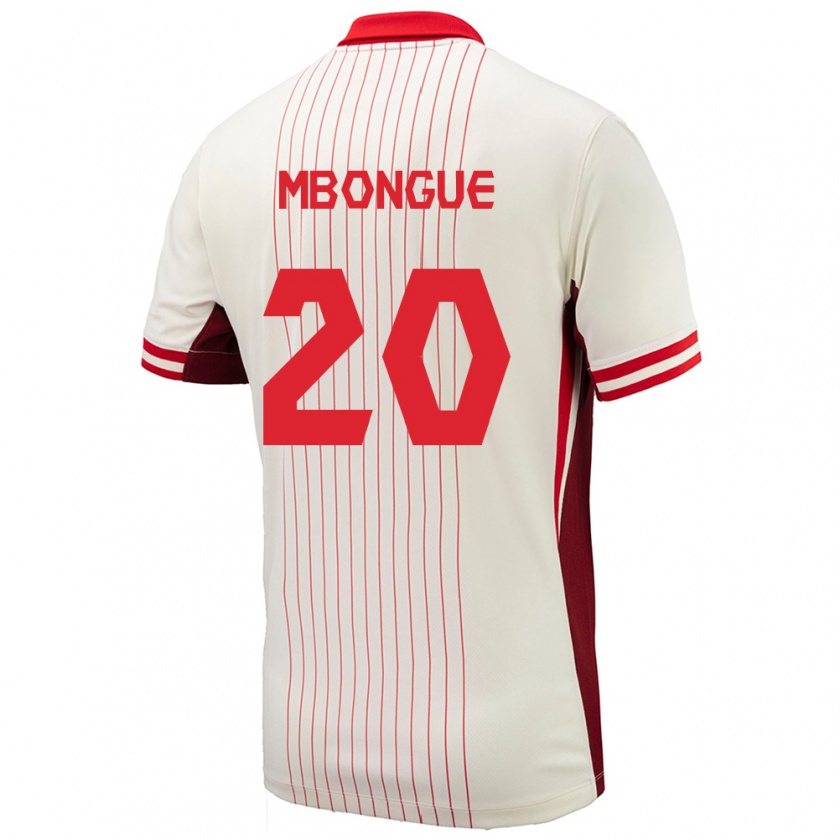 Kandiny Niño Camiseta Canadá Hugo Mbongue #20 Blanco 2ª Equipación 24-26 La Camisa