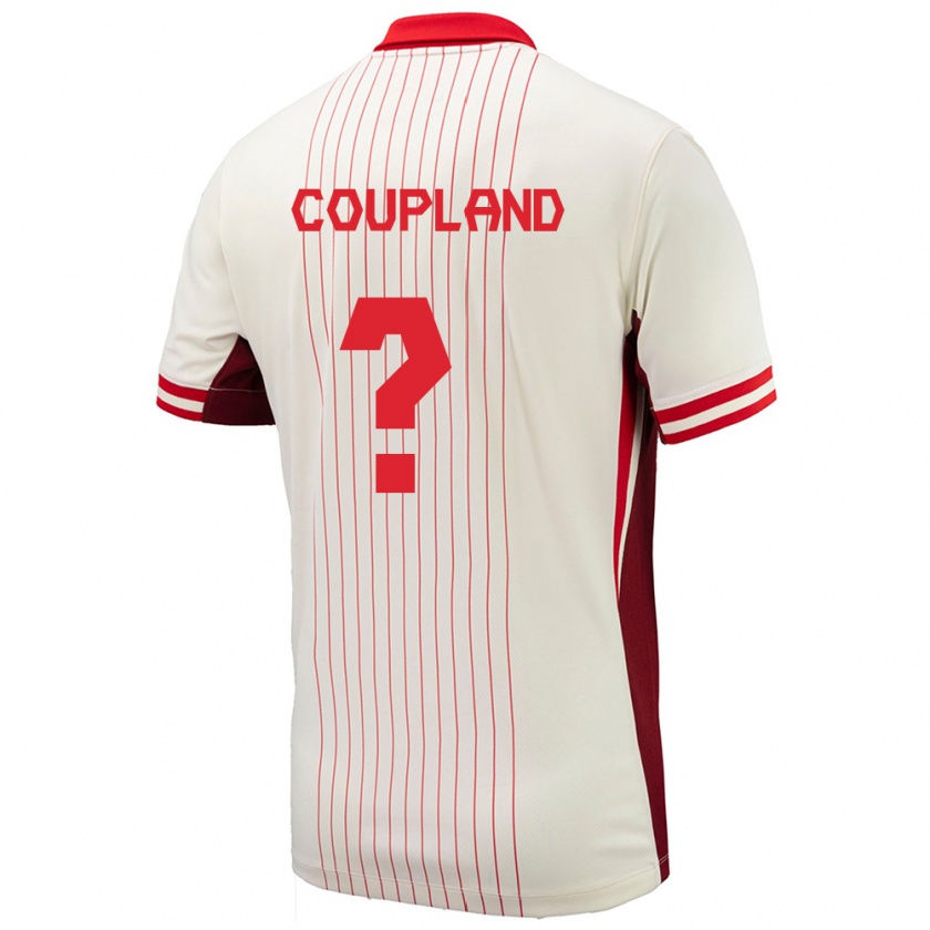 Kandiny Niño Camiseta Canadá Antoine Coupland #0 Blanco 2ª Equipación 24-26 La Camisa