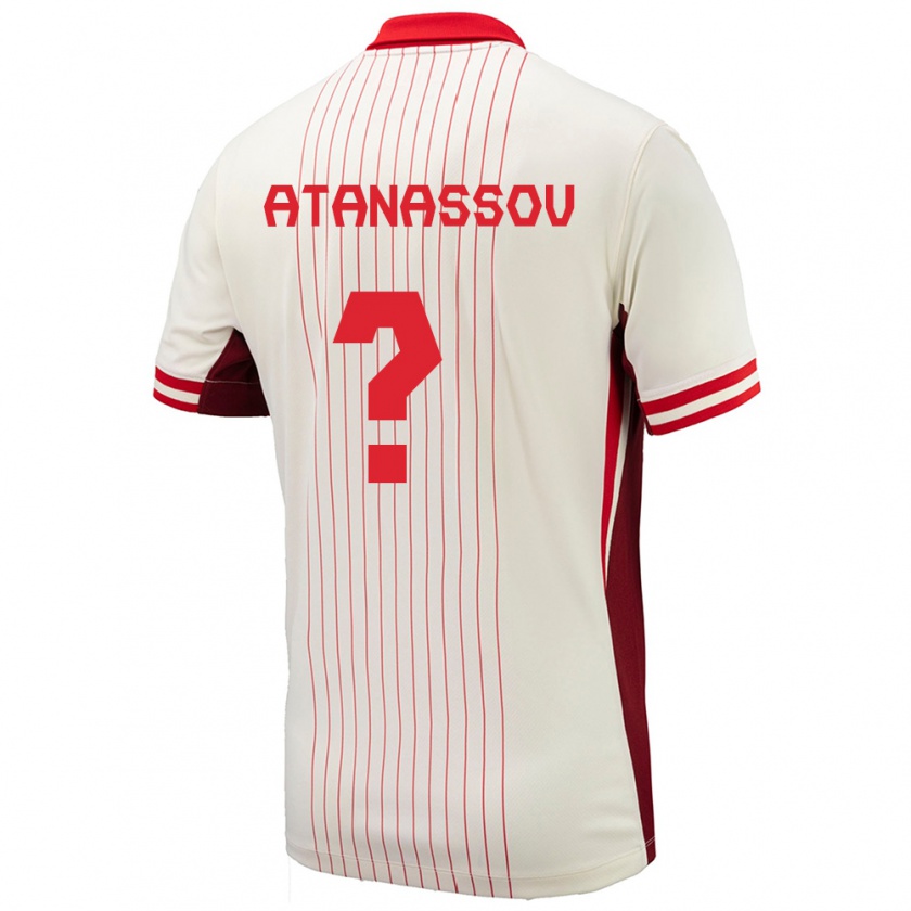 Kandiny Niño Camiseta Canadá Georgi Atanassov #0 Blanco 2ª Equipación 24-26 La Camisa