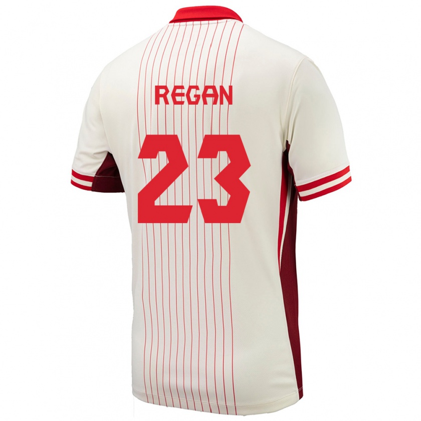 Kandiny Niño Camiseta Canadá Emma Regan #23 Blanco 2ª Equipación 24-26 La Camisa