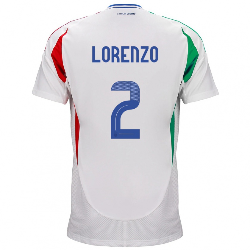 Kandiny Kinder Italien Giovanni Di Lorenzo #2 Weiß Auswärtstrikot Trikot 24-26 T-Shirt Österreich