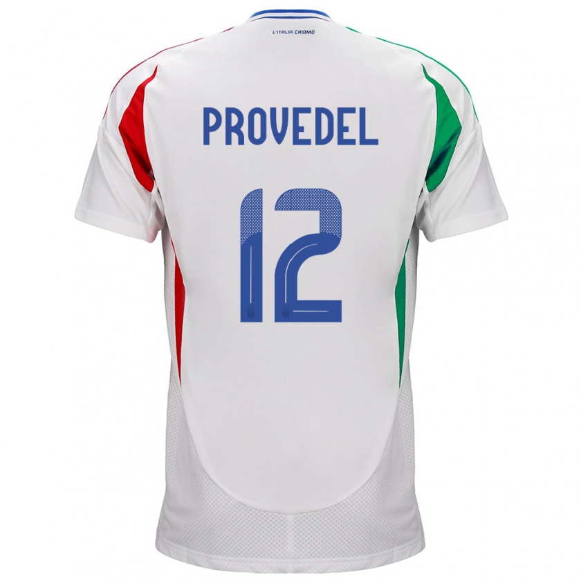 Kandiny Bambino Maglia Italia Ivan Provedel #12 Bianco Kit Gara Away 24-26 Maglietta