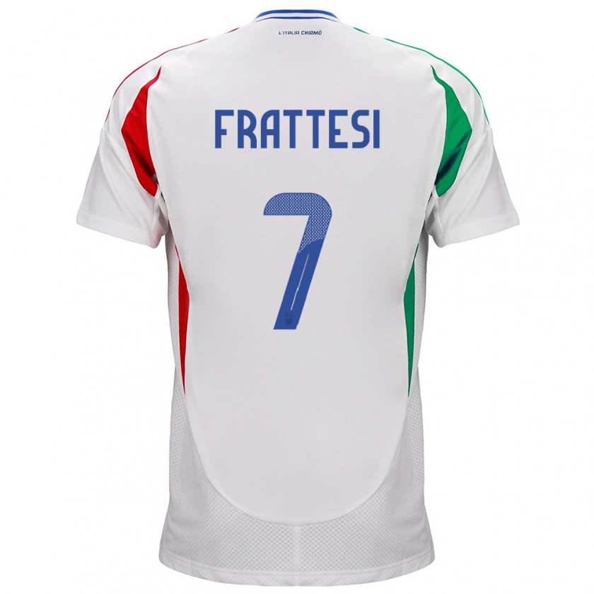 Kandiny Niño Camiseta Italia Davide Frattesi #7 Blanco 2ª Equipación 24-26 La Camisa