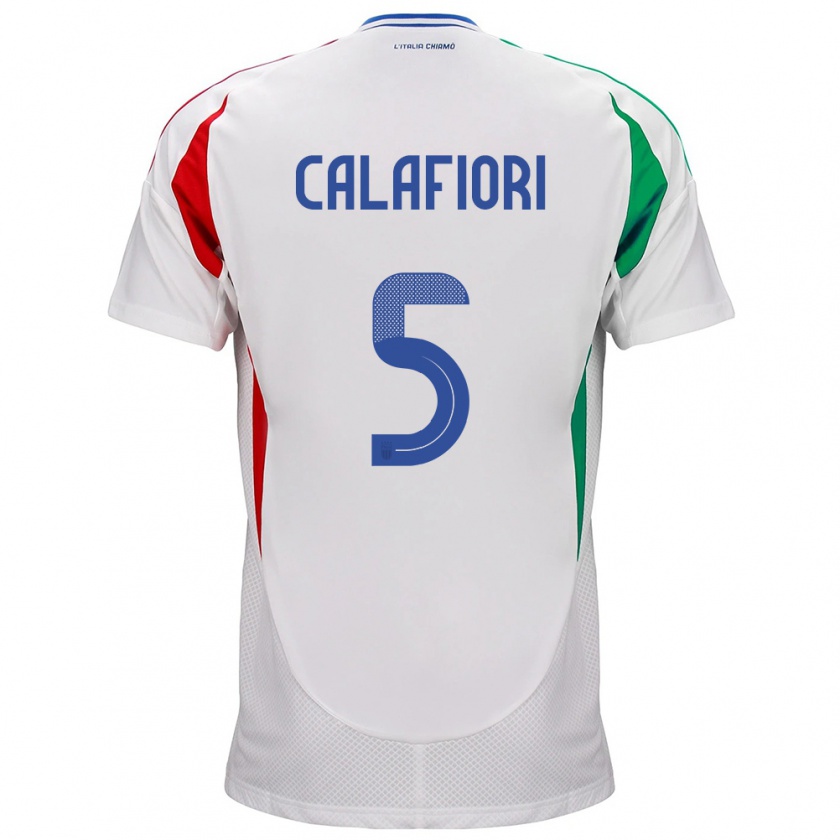 Kandiny Kinderen Italië Riccardo Calafiori #5 Wit Uitshirt Uittenue 24-26 T-Shirt