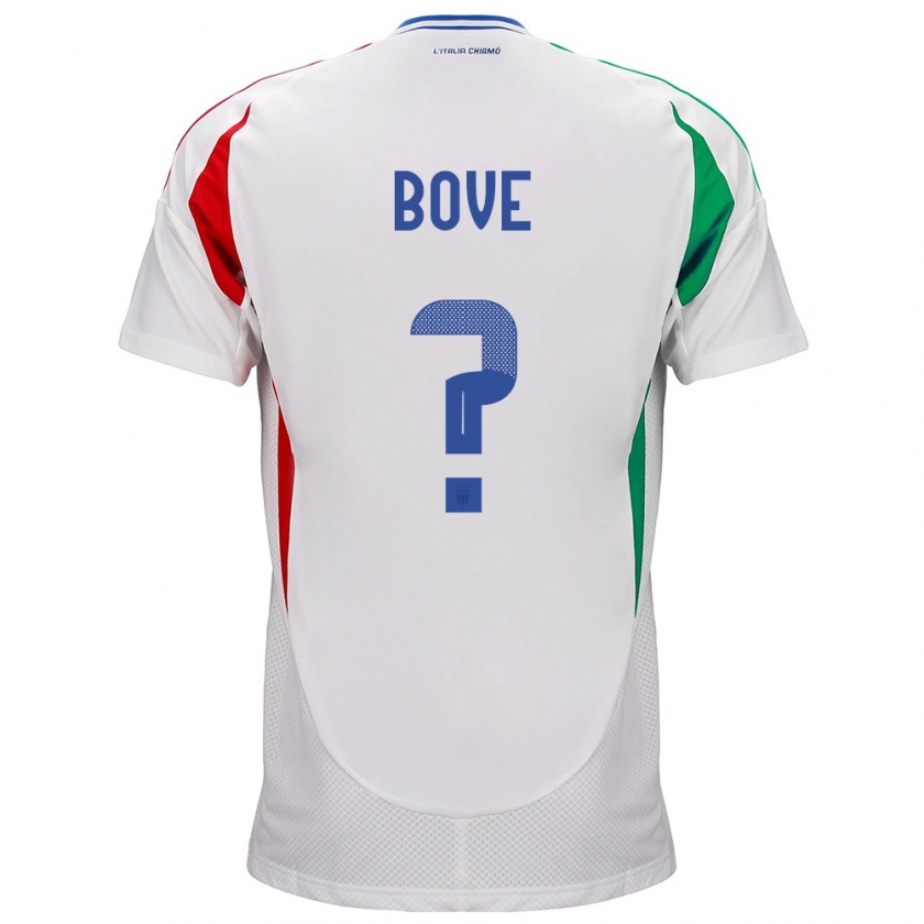 Kandiny Bambino Maglia Italia Edoardo Bove #0 Bianco Kit Gara Away 24-26 Maglietta