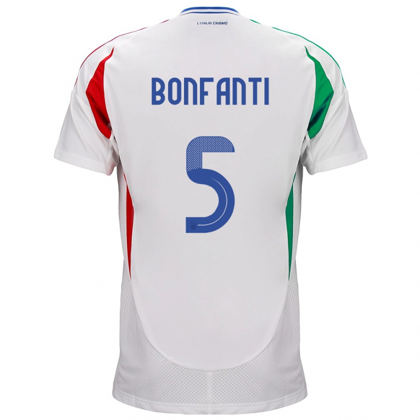 Kandiny Kinderen Italië Giovanni Bonfanti #5 Wit Uitshirt Uittenue 24-26 T-Shirt