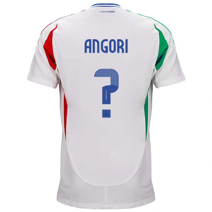 Kandiny Bambino Maglia Italia Samuele Angori #0 Bianco Kit Gara Away 24-26 Maglietta