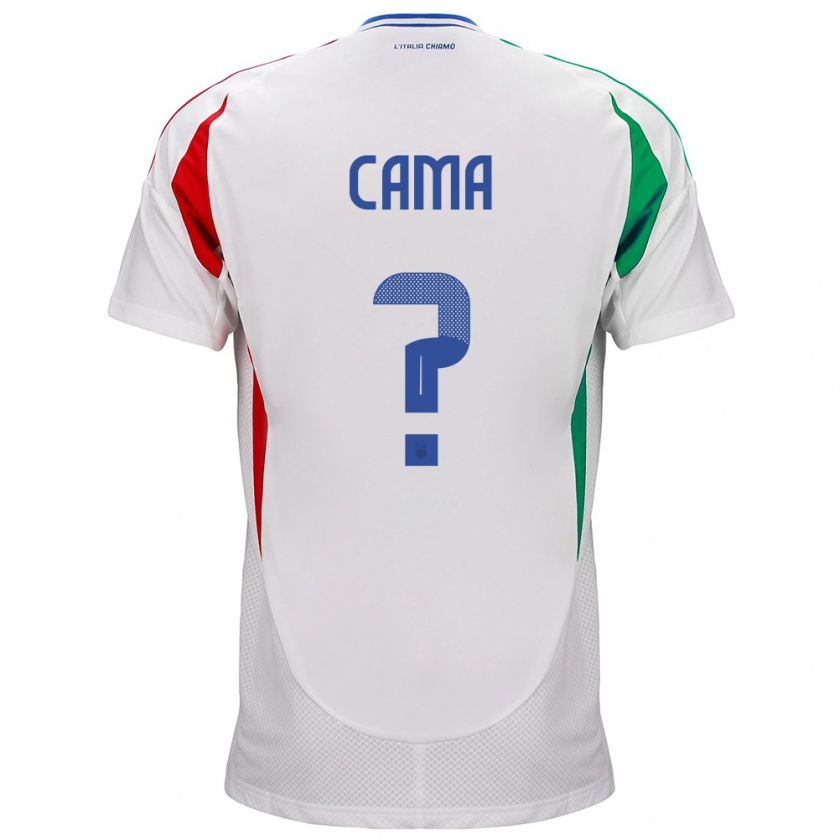 Kandiny Bambino Maglia Italia Cristian Cama #0 Bianco Kit Gara Away 24-26 Maglietta