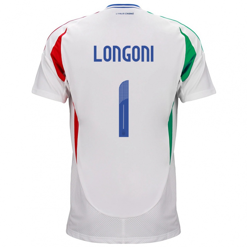 KandinyキッズイタリアAlessandro Longoni#1白アウェイシャツ24-26ジャージーユニフォーム