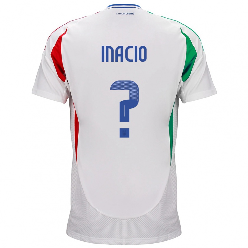 Kandiny Bambino Maglia Italia Samuele Inacio #0 Bianco Kit Gara Away 24-26 Maglietta