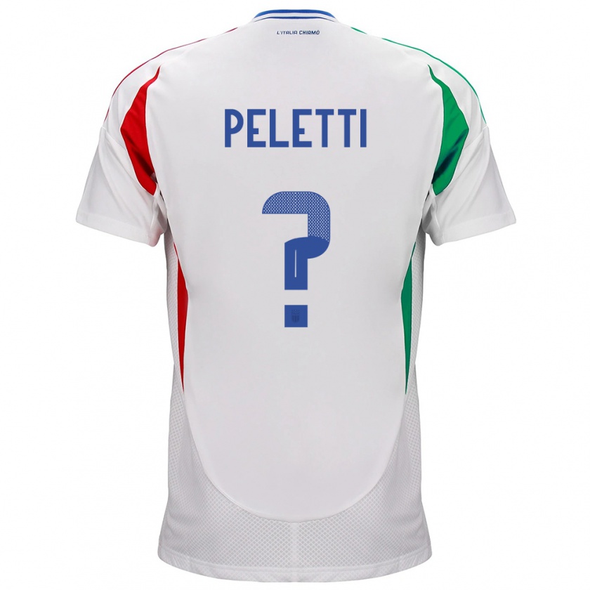 Kandiny Bambino Maglia Italia Lamberto Peletti #0 Bianco Kit Gara Away 24-26 Maglietta