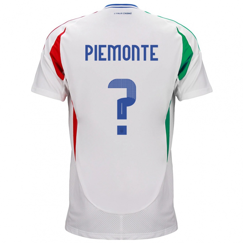 Kandiny Bambino Maglia Italia Martina Piemonte #0 Bianco Kit Gara Away 24-26 Maglietta