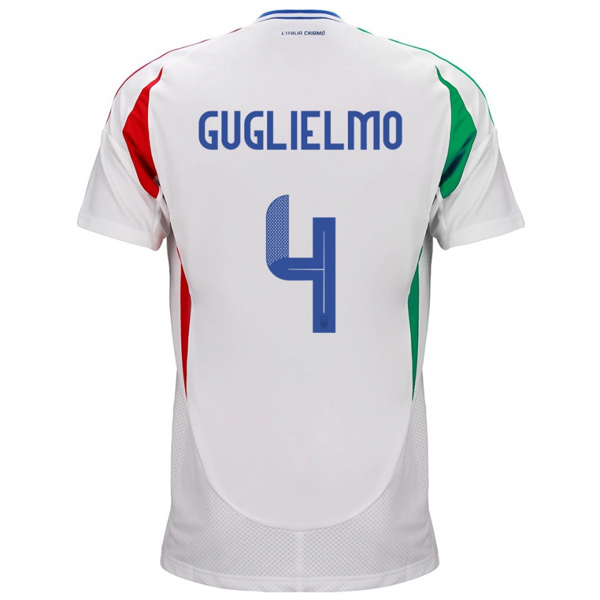 Kandiny Niño Camiseta Italia Lucia Di Guglielmo #4 Blanco 2ª Equipación 24-26 La Camisa