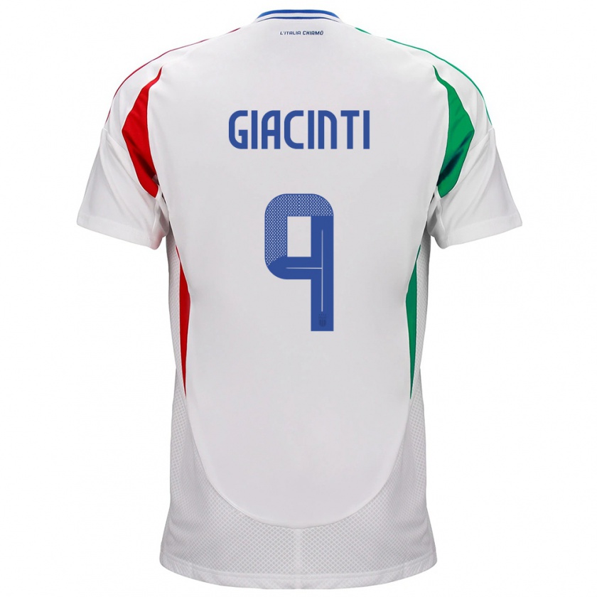 Kandiny Niño Camiseta Italia Valentina Giacinti #9 Blanco 2ª Equipación 24-26 La Camisa