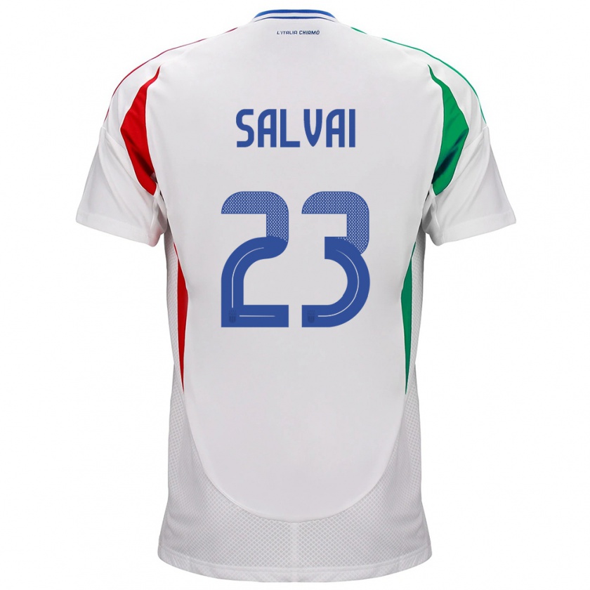 Kandiny Niño Camiseta Italia Cecilia Salvai #23 Blanco 2ª Equipación 24-26 La Camisa