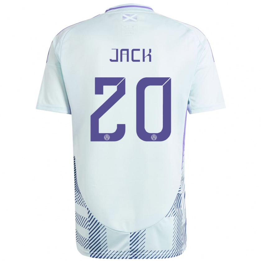 Kandiny Bambino Maglia Scotland Ryan Jack #20 Blu Menta Chiaro Kit Gara Away 24-26 Maglietta