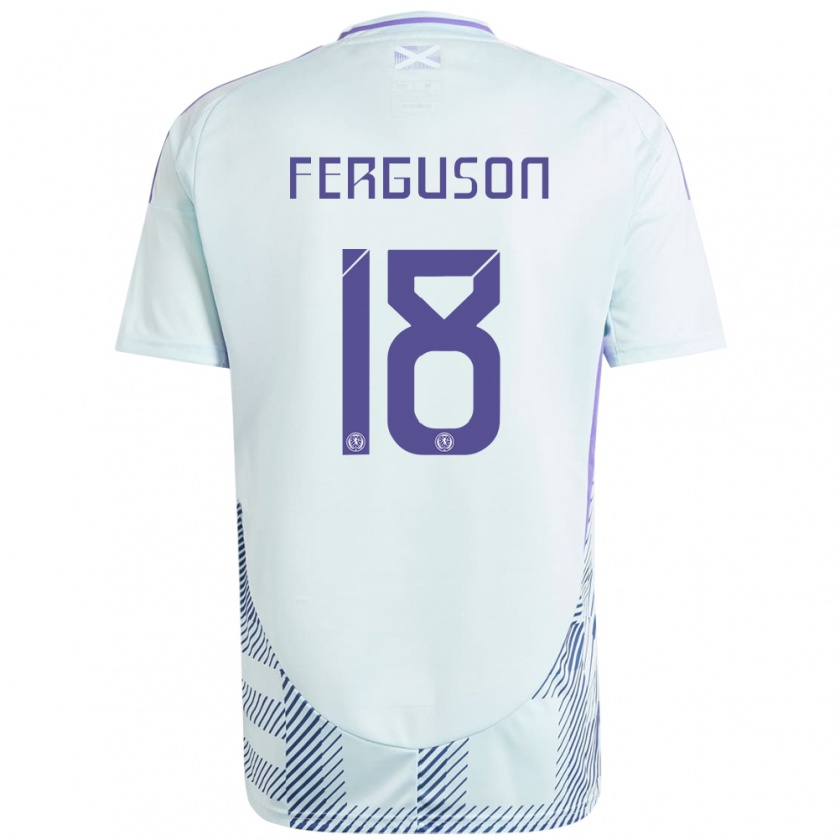 Kandiny Niño Camiseta Escocia Lewis Ferguson #18 Azul Menta Claro 2ª Equipación 24-26 La Camisa México