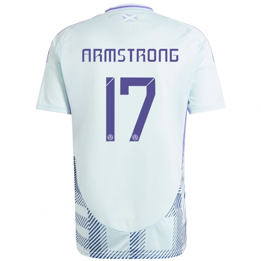 Kandiny Bambino Maglia Scotland Stuart Armstrong #17 Blu Menta Chiaro Kit Gara Away 24-26 Maglietta